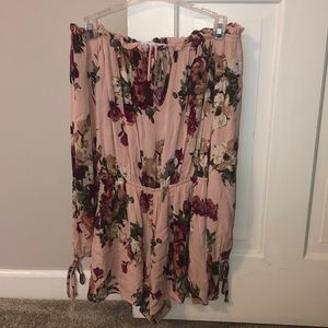 Off the shoulder floral romper